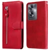 Xinyunew Custodia A Libro Per Oppo A79, Cover In Pelle Con Portafoglio E Chiusura Magnetica, Funzione Stand, Colore Rosso