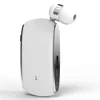K68 Retractable Lavalier Bluetooth-compatible Earphone MP3 Conference Recording Wireless Headphone - White