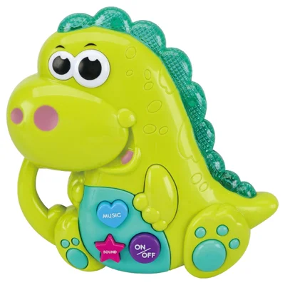 1138 Cartoon Dinosaur Baby Kids Musical Educational Toy Electronic Piano with Light - Green