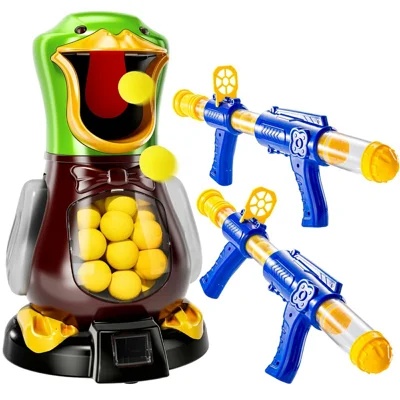 Cartoon Duck Air Pump Shooting Target Game Soft Bullet Electronic Scoring Toy Gift (Without Battery)