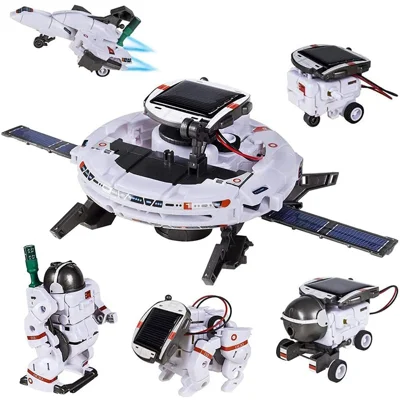6 in 1 Solar Robot Building Block Toy DIY Assembly Kit Educational Toy - White