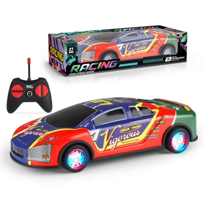 HDXX229 Electric RC Drift Race Car for Boys 4-Channel Graffiti Alloy Tin Light Vehicle Truck Remote Control Toy Car - Dark Blue Racing Car