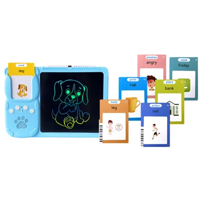 LCD Writing Tablet Card Drawing Machine Educational Insert Card Doodle Painting Board for Children - Blue