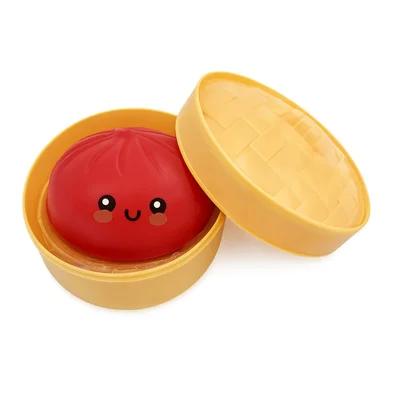Brinquedo de Apertar em Forma de Pão Cozido Vermelho DOWMOO com Caixa de Cozedor para Alívio de Stress para Adultos e Crianças - 1 Peça