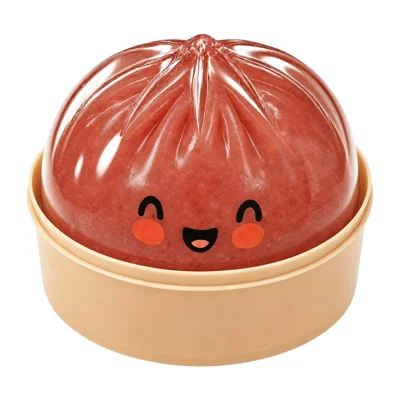 DOWMOO Deep Gold Steamed Bun Shape Squeeze Toy with Steamer Box Stress Relief Toy for Adult Kids - 1 Piece