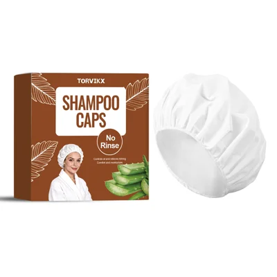 TORVIKX Bonnet Shampoing sans Rinçage, Doux, Bonnet de Shampoing Sec pour Voyages et Patients Alités - 1 Pièce