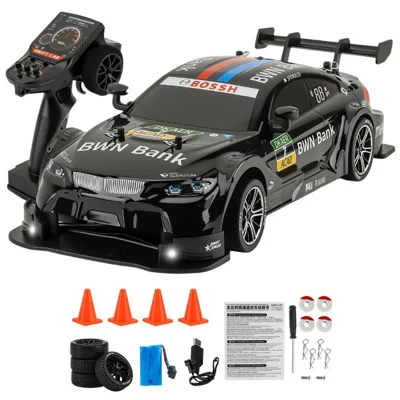 8812 Auto da Derapata RC 4WD in Scala 1:18, Telecomando 2.4GHz, Sistema Giroscopico ESP, Luci LED, Auto da Corsa per Tutti i Terreni - Nero