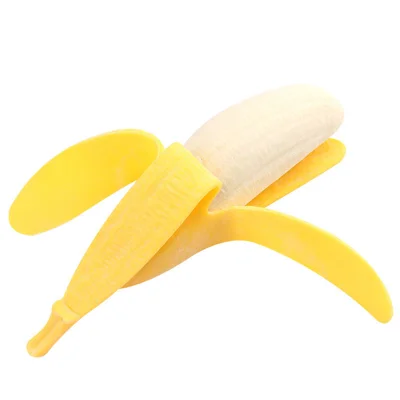 Realistisches, schälbares Bananen-Form-Spielzeug zum Drücken – Stressabbau-Knetobjekt für Kinder und Erwachsene - Gelb