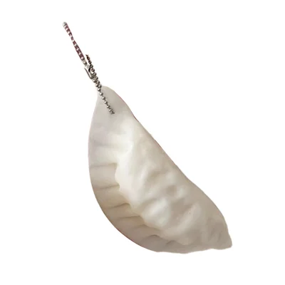 Cute Dumpling Shape Stress Relief Squeeze Toy with Keychain for Kids Adults Desktop Decor - 1Pc