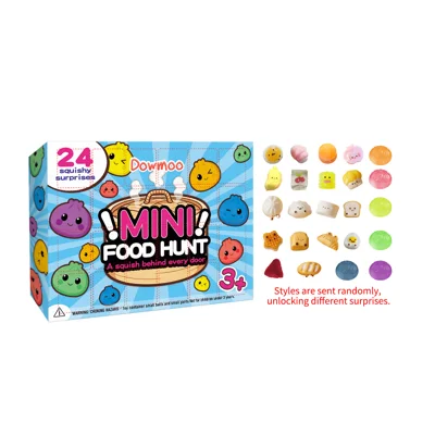 DOWMOO 24Teile/Set Mini-Lebensmittel-Quetschtiere aus weichem Gummi, Stressabbau-Fingertier für Kinder und Erwachsene (zufälliges Design) - 24 Stück