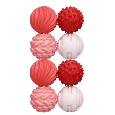 8 Stück 3,3 cm Durchmesser sensorische silikonmagnetische Kugeln mit Aufbewahrungsbox, Stressabbau-Spielzeug - Rosa