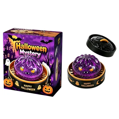 DOWMOO Halloween Teufelsgeist Knödel Spielzeug TPR Langsamer Rückstell-Effekt Weiches Dampfbrötchen Stressabbau-Spielzeug für Halloween - Wie abgebildet