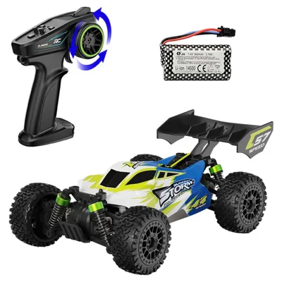C57 1:24 Højhastigheds RC-bil med 1 batteri 2,4 GHz fuldtime 4WD til terrænkørsel - Blå