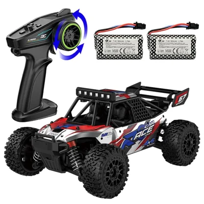 Carro RC C67 1:24 4WD 2,4 GHz com 2 Baterias, Motor sem Escovas, Veículo Todo-o-Terreno - Azul
