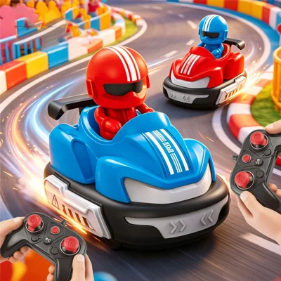 XLY1368GZ 2 Unidades de Carros de Choque com Controlo Remoto 2.4GHz, com Ejeção por Colisão, Jogo de Futebol, Drift, Karts Interativos para Crianças - Vermelho+Azul