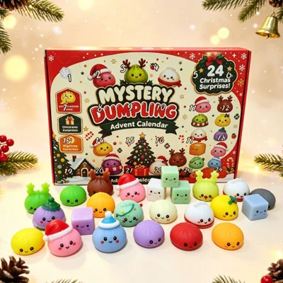 24Pcs Christmas Countdown Calendar Mushy Toys TPR Slow Rebound Blind Box Stress Relief Toys for Daily Decompression