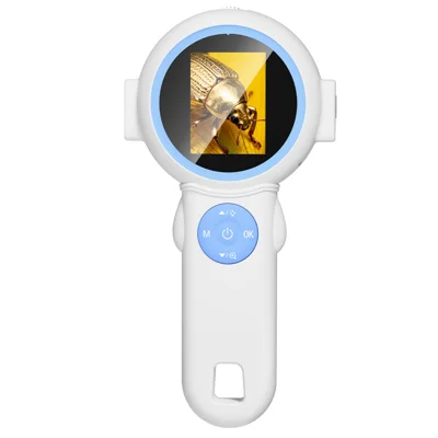 HM020J Digital förstoringsglas 2,0 tum IPS-skärm Dubbla lägen Mikroskop Kamera 8 LED Foto Videoinspelning för barn - Blå