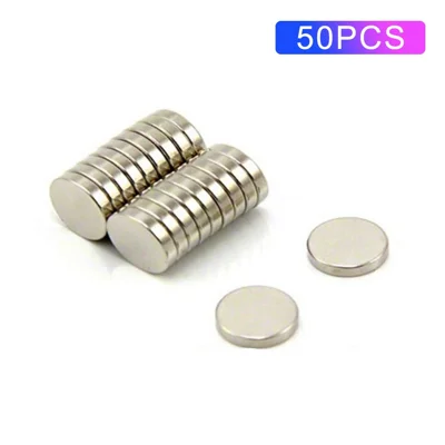 50 stuks / set Mini formaat NdFeB N25 Ronde Magnet 10x2mm Uitstekende Hardheid Neodymium IJzer Boor Magnetenset