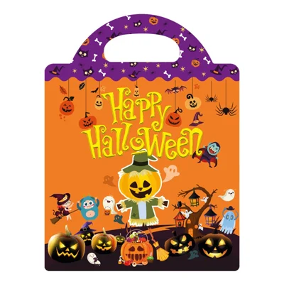 Reusable Sticker Book for Kids Ages 3+ Preschool Learning Activity Quiet Busy Book Toddler Travel Toys Educational Gifts - Halloween