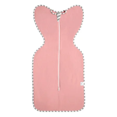 AB01 Cotton Baby Swaddle Infant Anti-kicking Zipper Sleeping Bag, Size L - Peach Pink