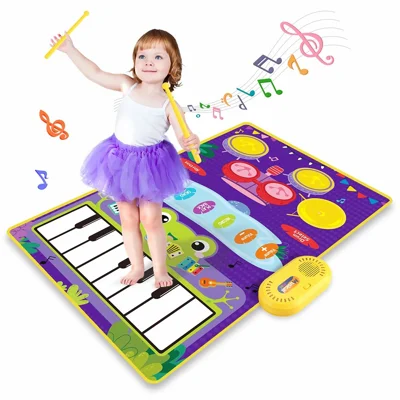 CP5929 Early Educational Toy Toddler Kid Piano Keyboard Drum Play Mat Music Blanket Baby Gift - 5929-3 / Green