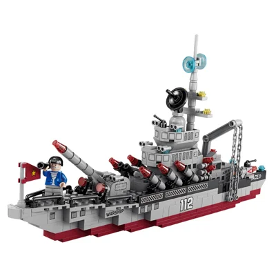 Warship / City Swat DIY Model Children Building Blocks Toy Set Desktop Ornament - 8839 / City Swat