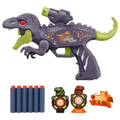 0206 Double Launcher EVA Bullet Cartoon Dinosaur Shooting Gun Toy for Children - Green