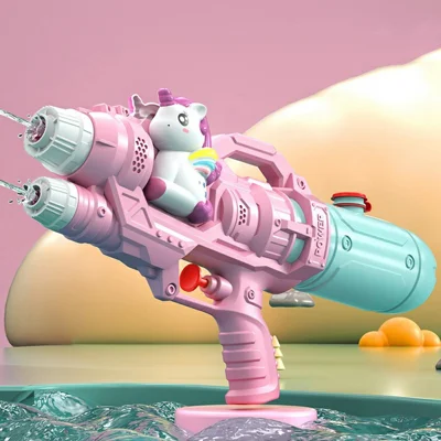 Cartoon Animal Water Gun Dual Stream Kids Water Blaster Swimming Pool Garden Party Toy - Pink