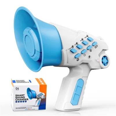 LZ070 Creative Children Recording Voice Changer Horn Toy Multi-Channel Funny Sound Effect Handheld Horn - Blue