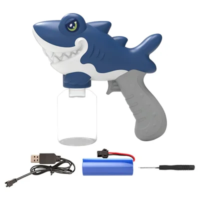 Pistola de Agua Eléctrica Y6 con Dibujo de Tiburón, Disparo Continuo, Juguete para Niños para Jugar al Aire Libre - Azul