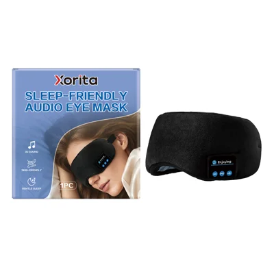 XORITA Sleep Eye Mask 3D Stereo Sound Bluetooth-compatible Music Eye Shield for Rest Travel - Black