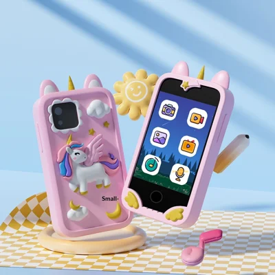 K8 2.8 Inch IPS Touch Screen Kids Camera Dual Lens Toddler Educational Phone Toy Cartoon Mobile Music Player - Pink