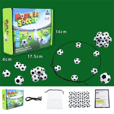 20Pcs Magnetic Soccer Game Desktop Puzzle Interactive Toy Push Pull Battle Football Game for Family Party