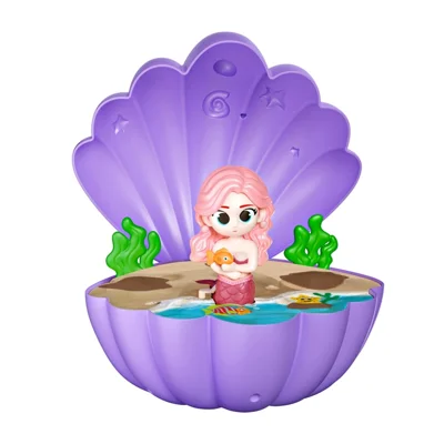 DB25833 Giocattolo Spruzzatore ad Acqua a Forma di Conchiglia di Sirena, Giocattolo Idraulico per Esterni con Rotazione, Spruzzatore da Giardino per Bambini - Viola