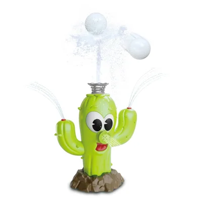 Giocattolo Sprinkler ad Acqua a Forma di Cactus DB25818 con Set da Baseball, Giocattolo per Giochi d'Acqua con Spruzzo Rotante Automatico per Esterni