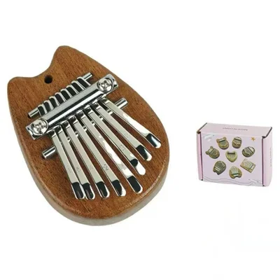8-Ton-Kalimba Daumenklavier Mini Holz-Fingerklavier tragbares Anfänger-Instrument mit Lanyard - Totoro