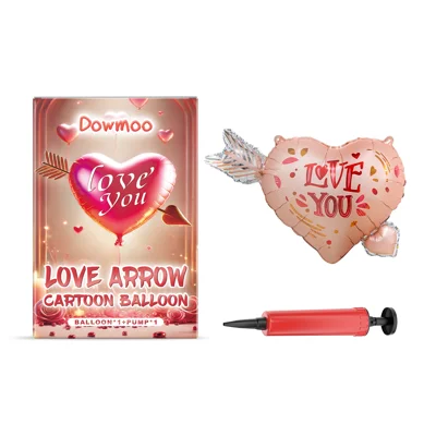 DOWMOO Cartoon Ballong Set Foil Ballonger för Valentinsdagen Bröllop Födelsedagsfest Party Dekorationspaket - Cupids Pilar