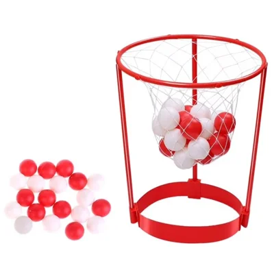 Kopfband-Basketballkorb-Spielzeug Verstellbares Klettband Mit Stellfuß Für Indoor Outdoor Familien-Spiel - Rot