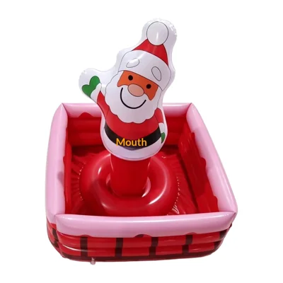 Cubo de Hielo de Santa para Navidad, Flotador Hinchable para Piscina, Enfriador Flotante para Bebidas, Cubo de Hielo para Buffet de Navidad para Interiores/Exteriores - 80 X 70 X 25 cm