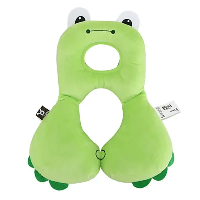 BANBET Cute Cartoon Animal Baby Polyester Pillow U-shaped Infant Stroller Anti-bias Neck Pillow - Frog