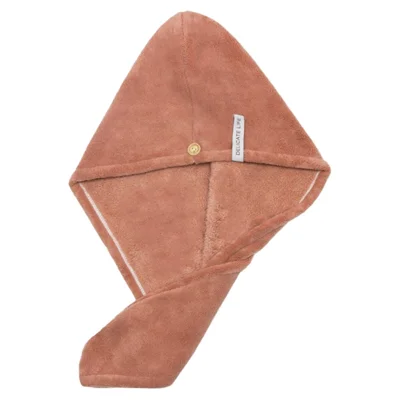 Super Water Absorbent Quick Dry Coral Fleece Hair Cap Bath Hair Drying Towel - Brick Red
