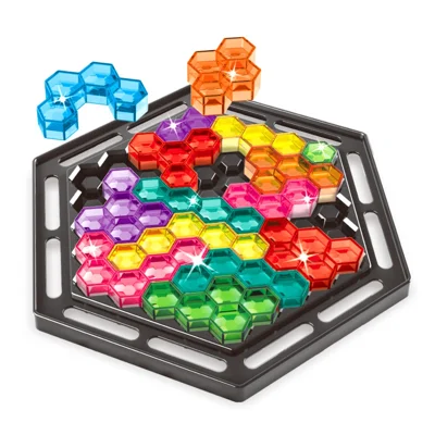 2-in-1 Puzzle Chess Parent-Child Interactive Board Game Hand-Eye Coordination Educational Toy - Hexagonal