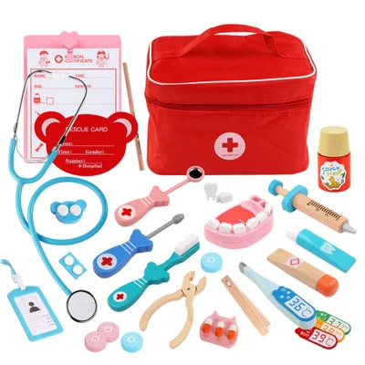 Children Doctor Role Playing Toy Gift Simulation Medicine Bag Set with Storage Bag ( CE / CPC / EN71 Certified ) - Style A