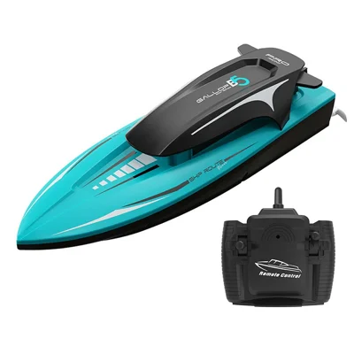 B5 RC Boat High Speed Motorboat 4 Channel 2.4G Electric Yacht Model Toy for Summer Water Fun (Single Battery) - Blue