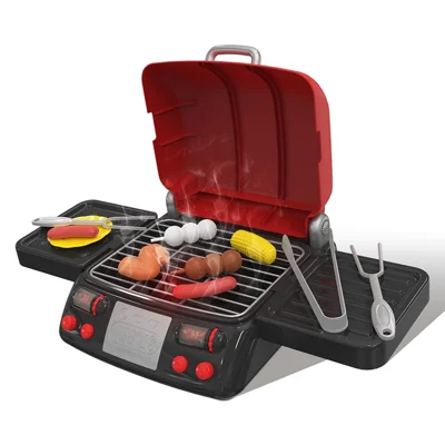 6033 Simulation BBQ Grill Set with Smoke Effect Interactive Pretend Cooking Toy Gift for Kids (CPC / EN71 / ASTM / CPSIA Certified) - Red