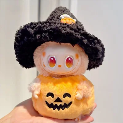 Doll Clothes Halloween Pumpkin Costume with Hat Accessory for 17cm 1st / 2nd / 3rd Figures (No Doll) - Black