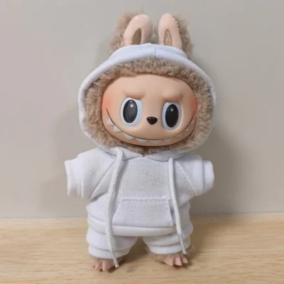 17cm Casual Hoodie Outfit Set Replacement Doll Clothes Vinyl Figure Accessory (No Doll) - White