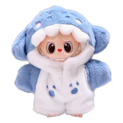 17cm Doll Clothes Cute Shark Jumpsuit for Collectible Figures Replacement Outfit (No Doll)