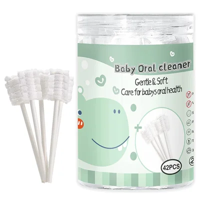 42Pcs Baby Tongue Cleaner Disposable Infant Toothbrush Newborn Mouth Cleaning Stick for Dental Care