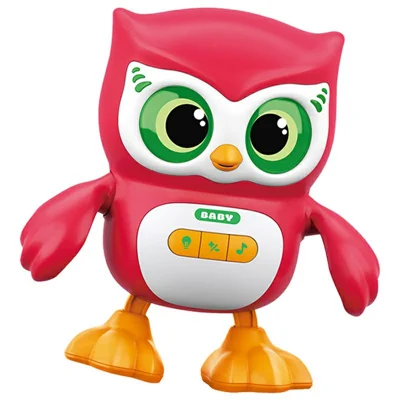 S-004A Dancing Animal Toy Electric Singing Swaying Educational Toddler Toy with Lights and Music - Red / Owl